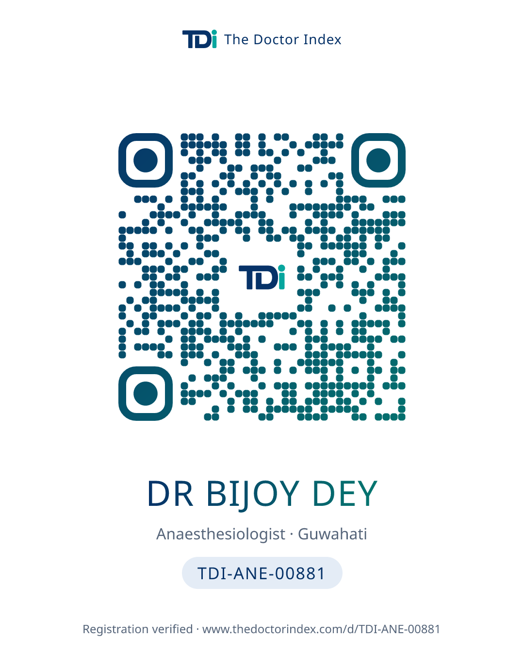 QR card for Dr Bijoy Dey, TDI-ANE-00881