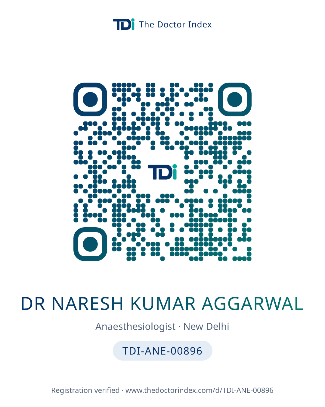 QR card for Dr Naresh Kumar Aggarwal, TDI-ANE-00896