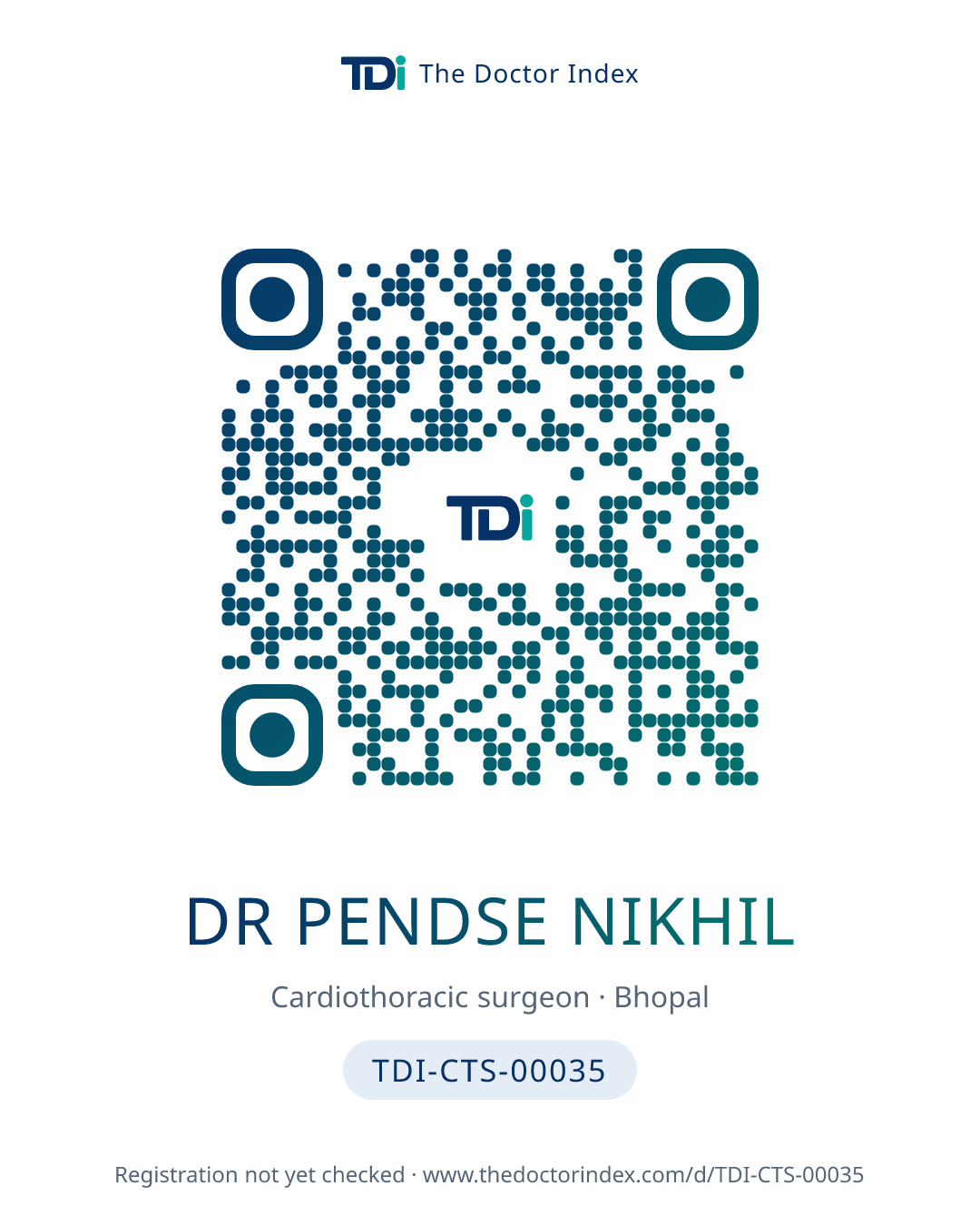 QR card for Dr Pendse Nikhil, TDI-CTS-00035