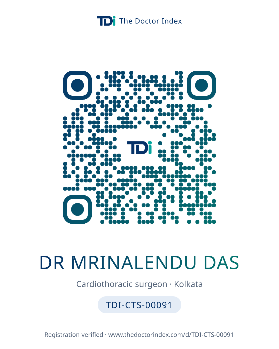 QR card for Dr Mrinalendu Das, TDI-CTS-00091
