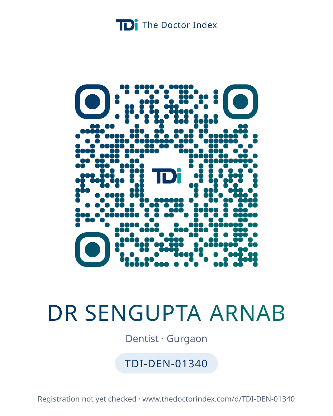 QR card for Dr Sengupta Arnab, TDI-DEN-01340