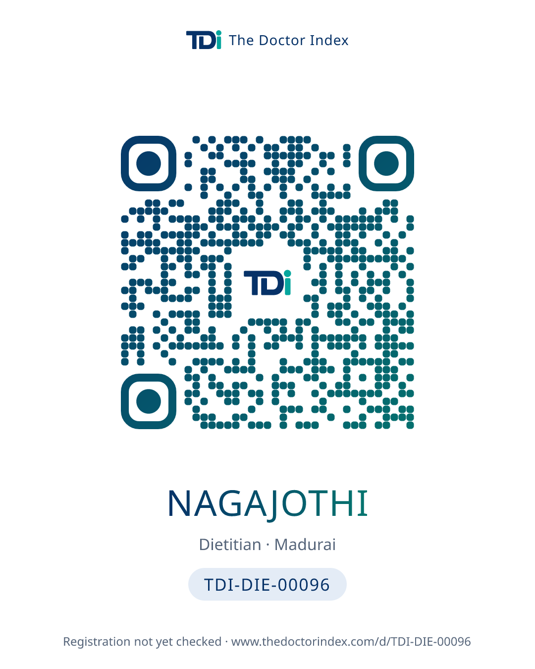 QR card for Nagajothi, TDI-DIE-00096