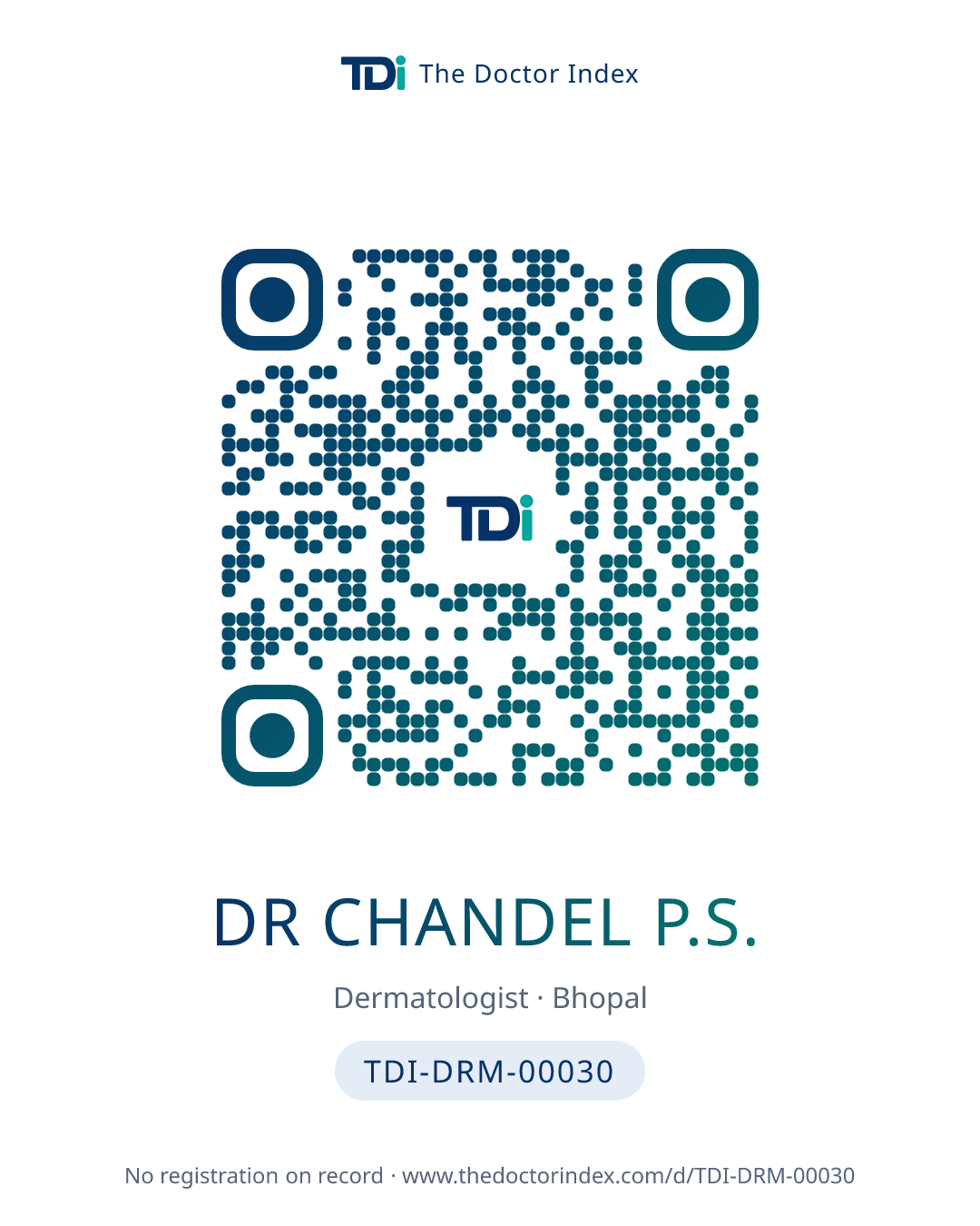 QR card for Dr Chandel P.S., TDI-DRM-00030