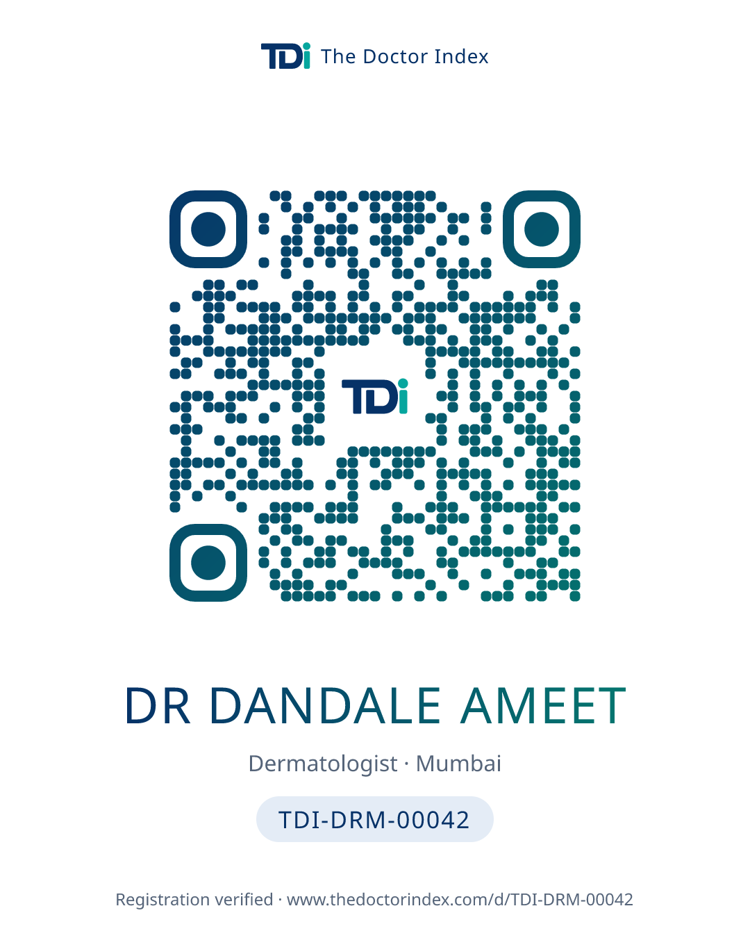 QR card for Dr Dandale Ameet, TDI-DRM-00042