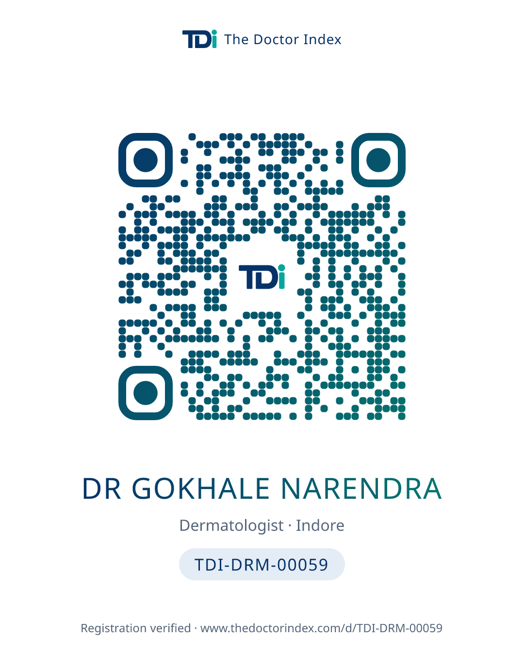 QR card for Dr Gokhale Narendra, TDI-DRM-00059