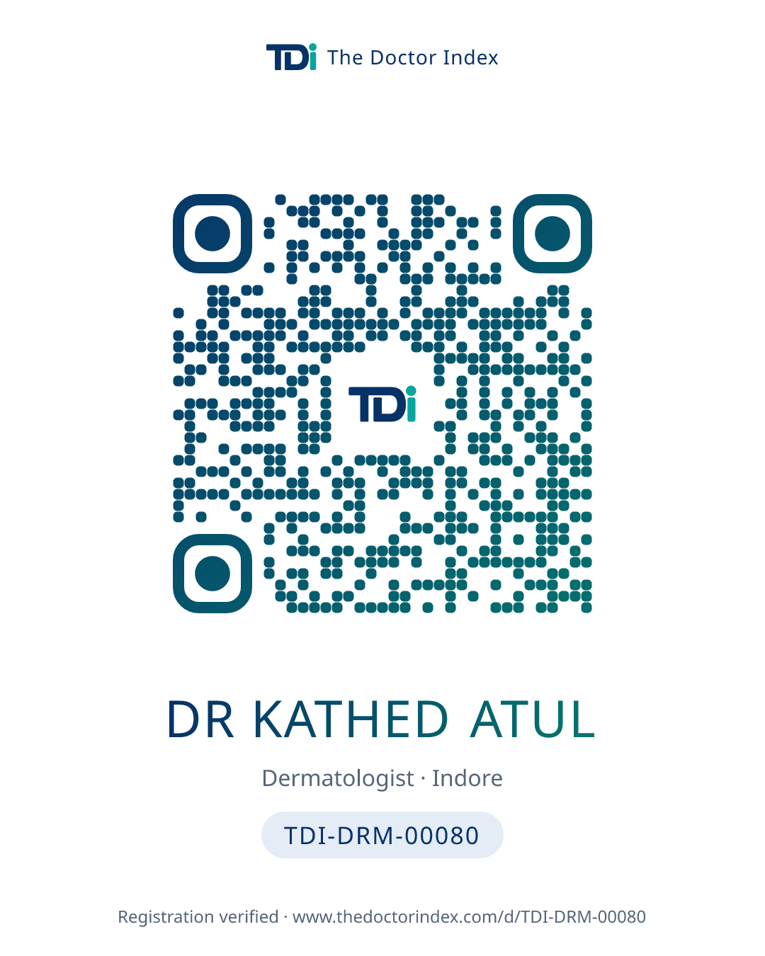 QR card for Dr Kathed Atul, TDI-DRM-00080