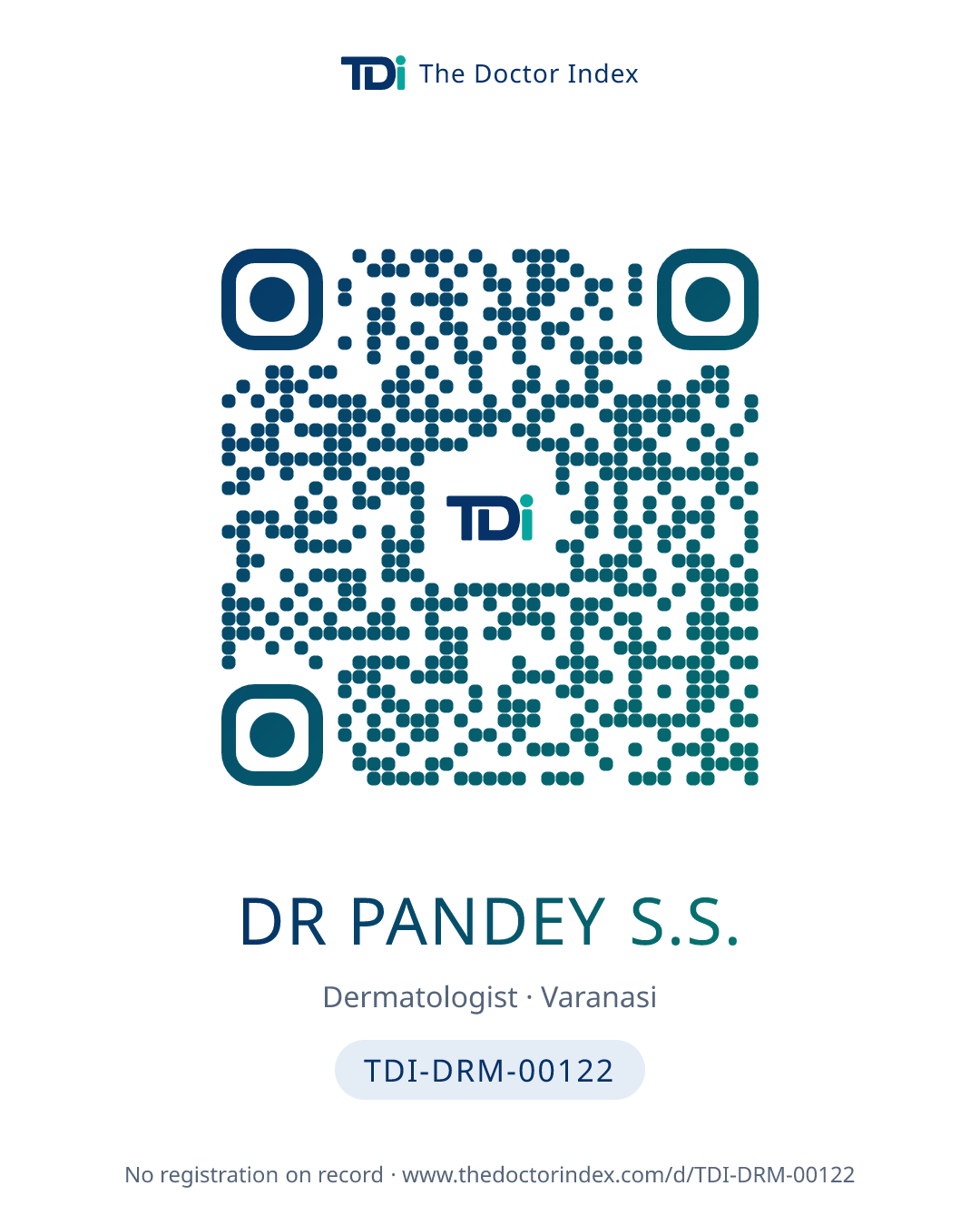 QR card for Dr Pandey S.S., TDI-DRM-00122