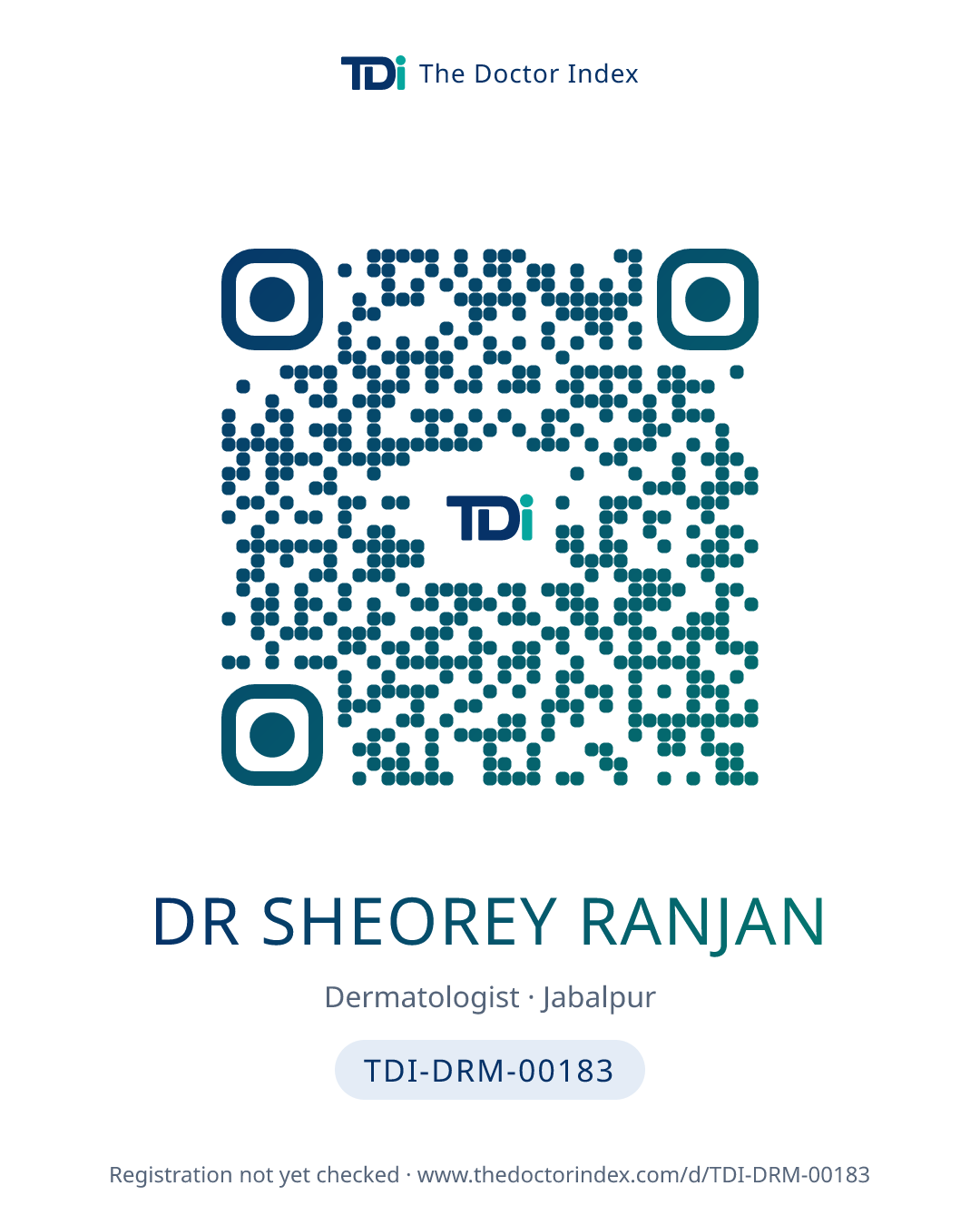 QR card for Dr Sheorey Ranjan, TDI-DRM-00183