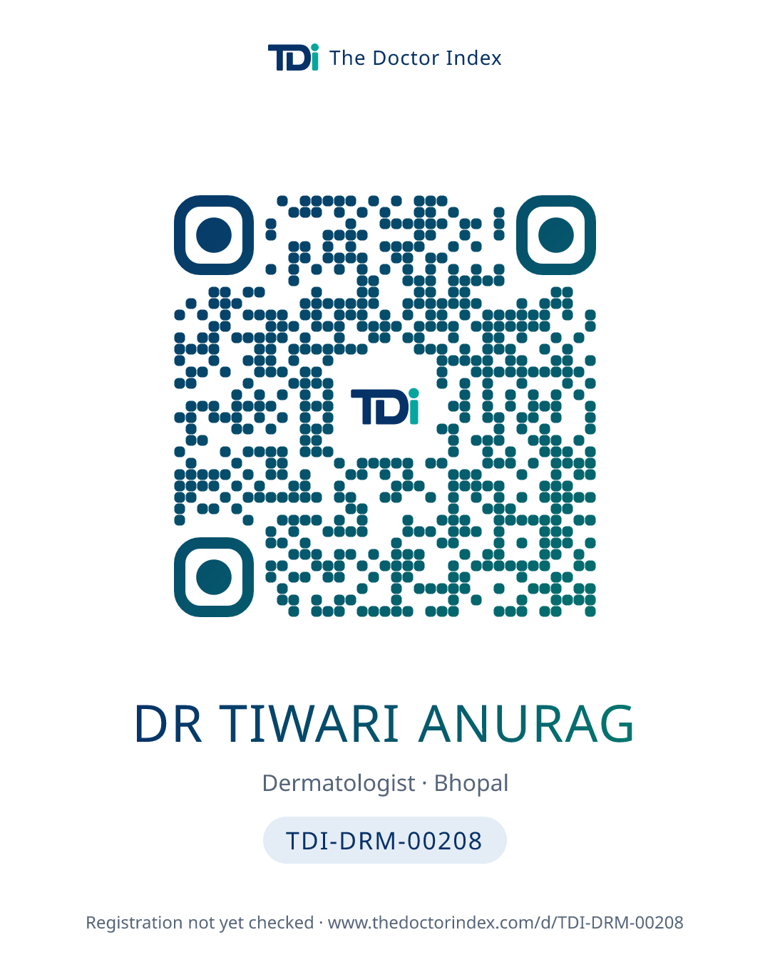 QR card for Dr Tiwari Anurag, TDI-DRM-00208
