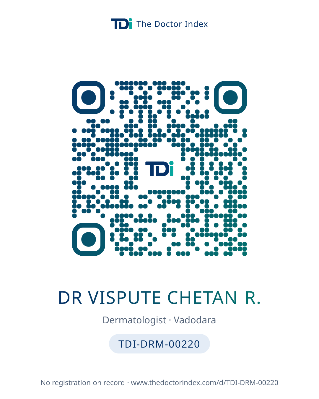 QR card for Dr Vispute Chetan R., TDI-DRM-00220