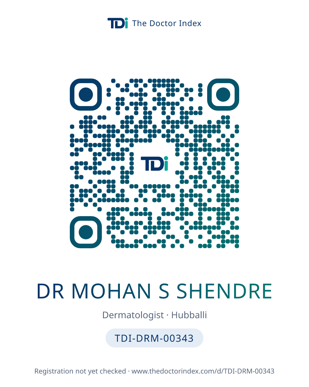 QR card for Dr Mohan S Shendre, TDI-DRM-00343