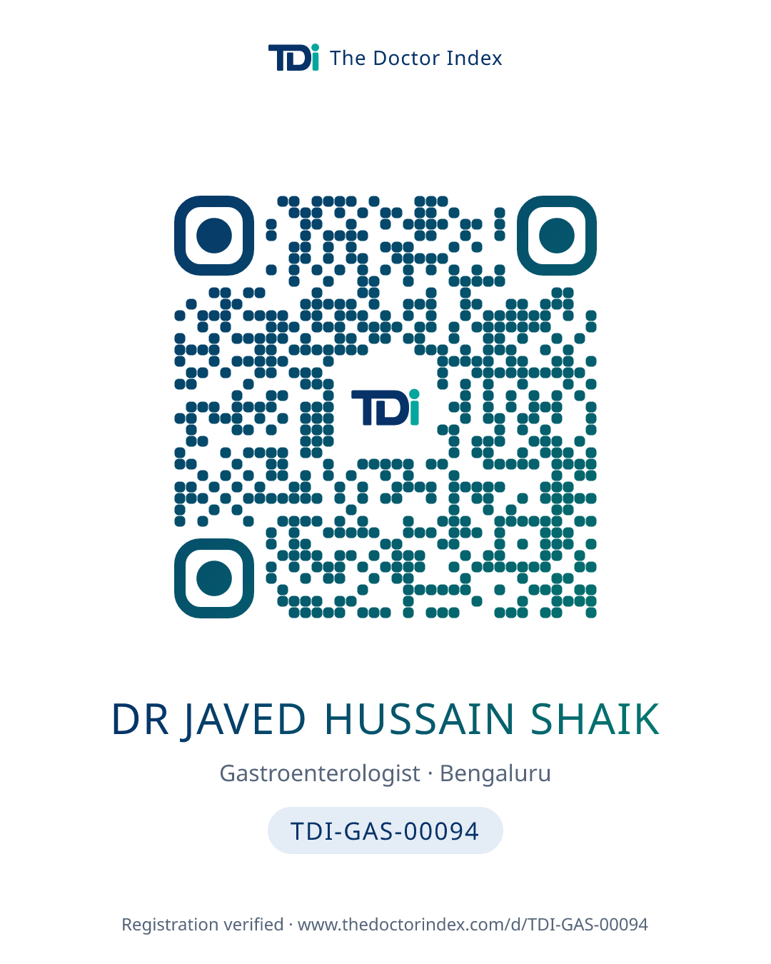 QR card for Dr Javed Hussain Shaik, TDI-GAS-00094