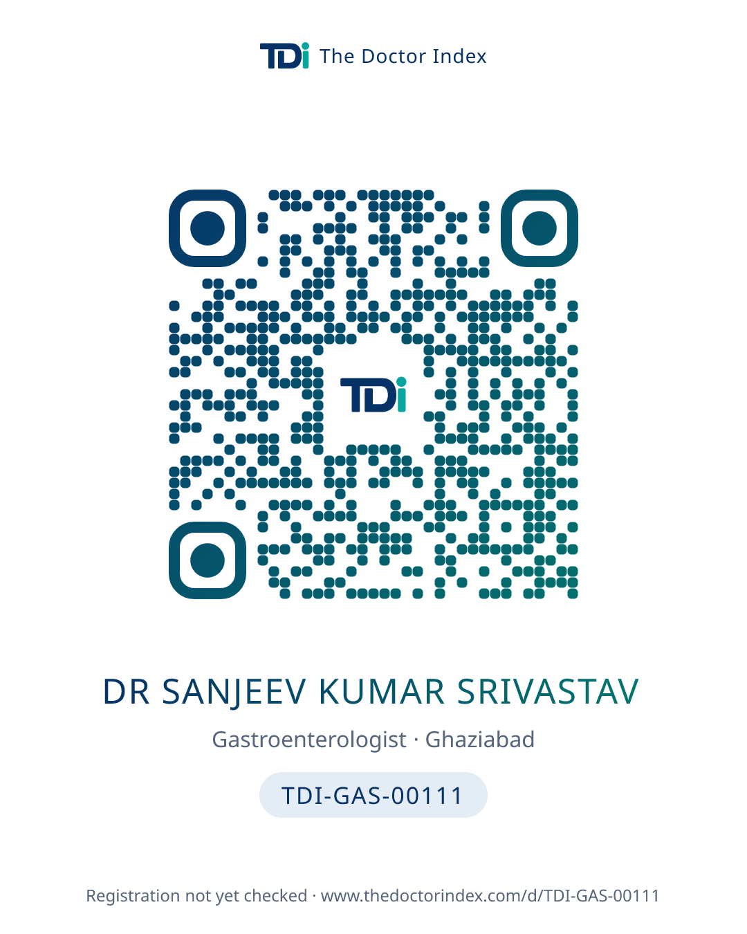 QR card for Dr Sanjeev Kumar Srivastav, TDI-GAS-00111