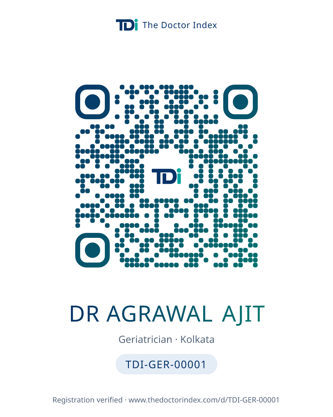 QR card for Dr Agrawal Ajit, TDI-GER-00001