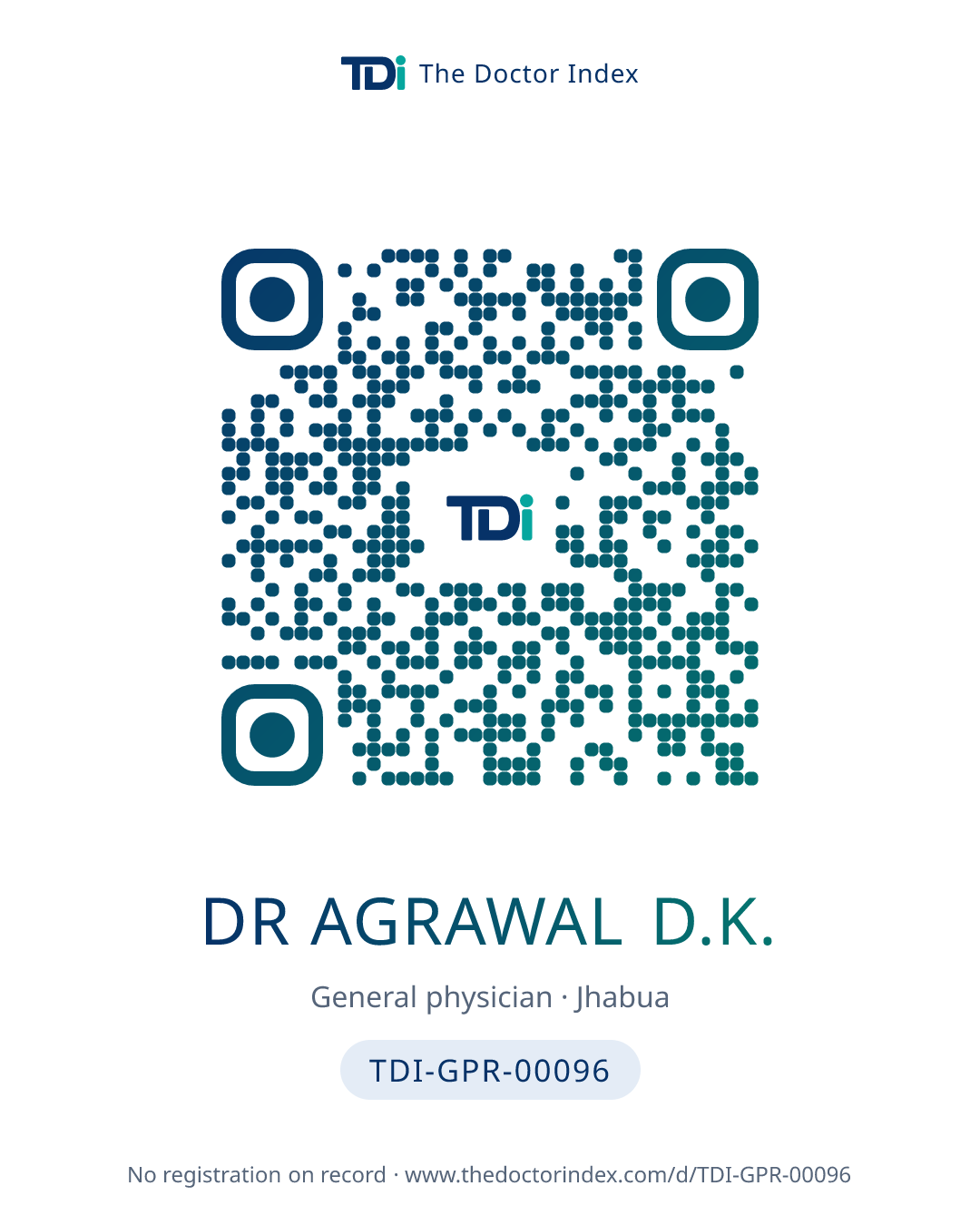 QR card for Dr Agrawal D.K., TDI-GPR-00096