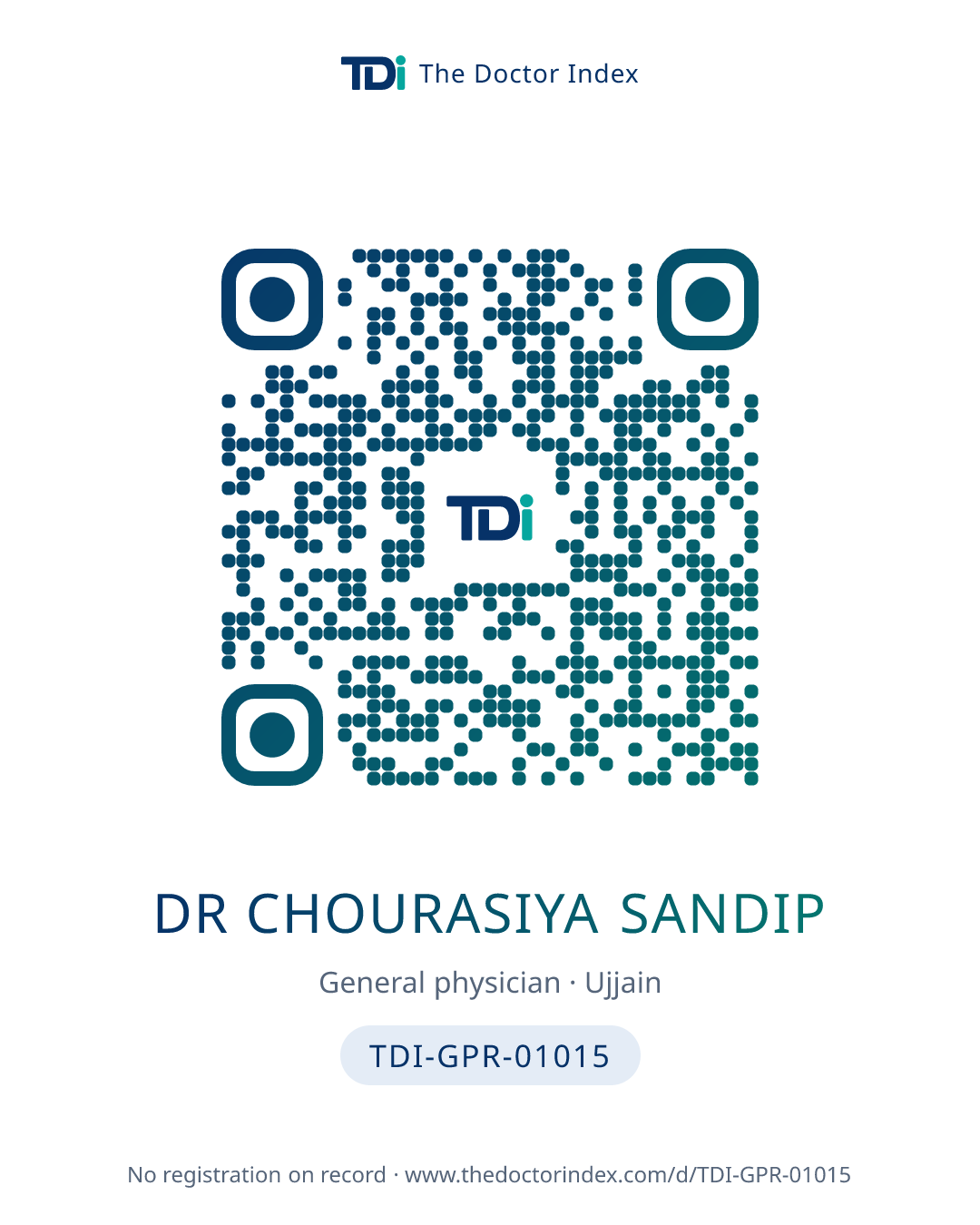 QR card for Dr Chourasiya Sandip, TDI-GPR-01015