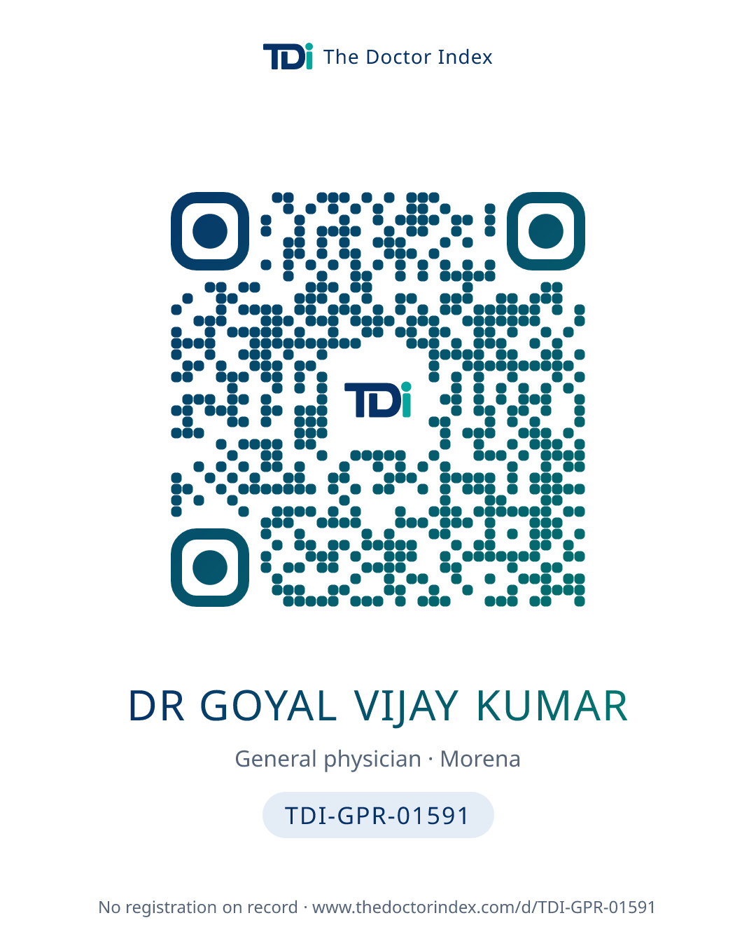 QR card for Dr Goyal Vijay Kumar, TDI-GPR-01591