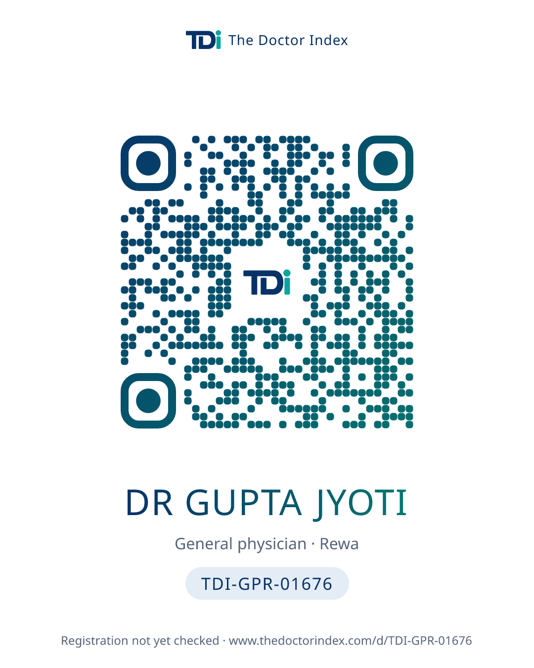 QR card for Dr Gupta Jyoti, TDI-GPR-01676