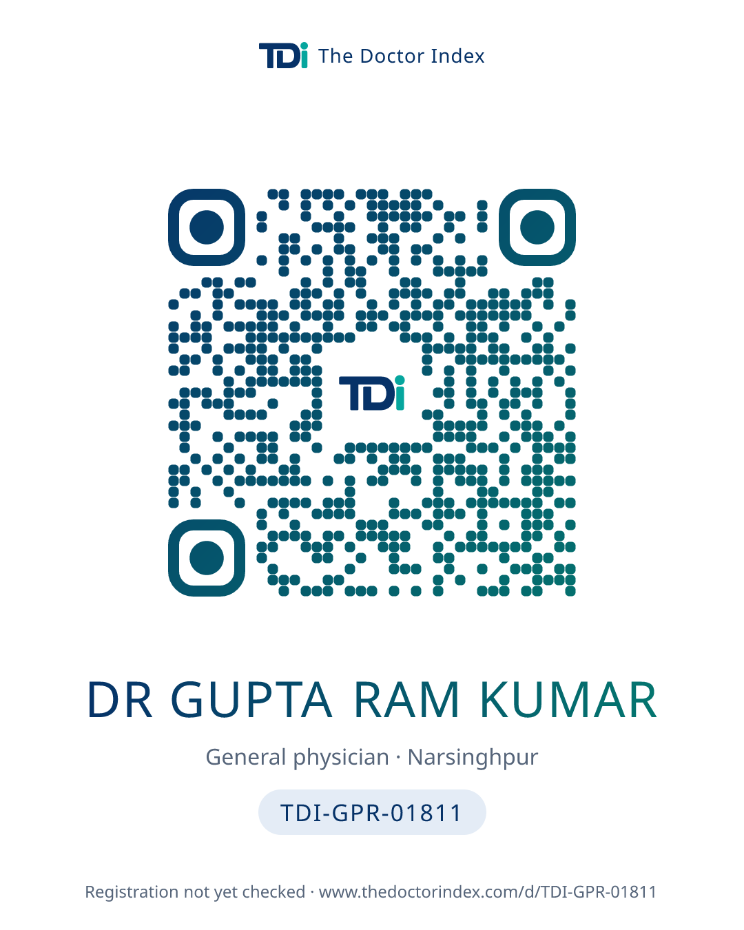 QR card for Dr Gupta Ram Kumar, TDI-GPR-01811