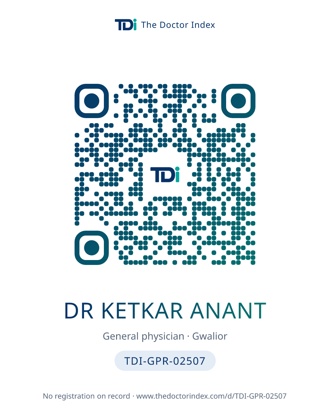 QR card for Dr Ketkar Anant, TDI-GPR-02507
