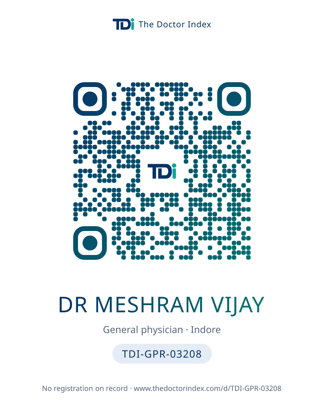 QR card for Dr Meshram Vijay, TDI-GPR-03208