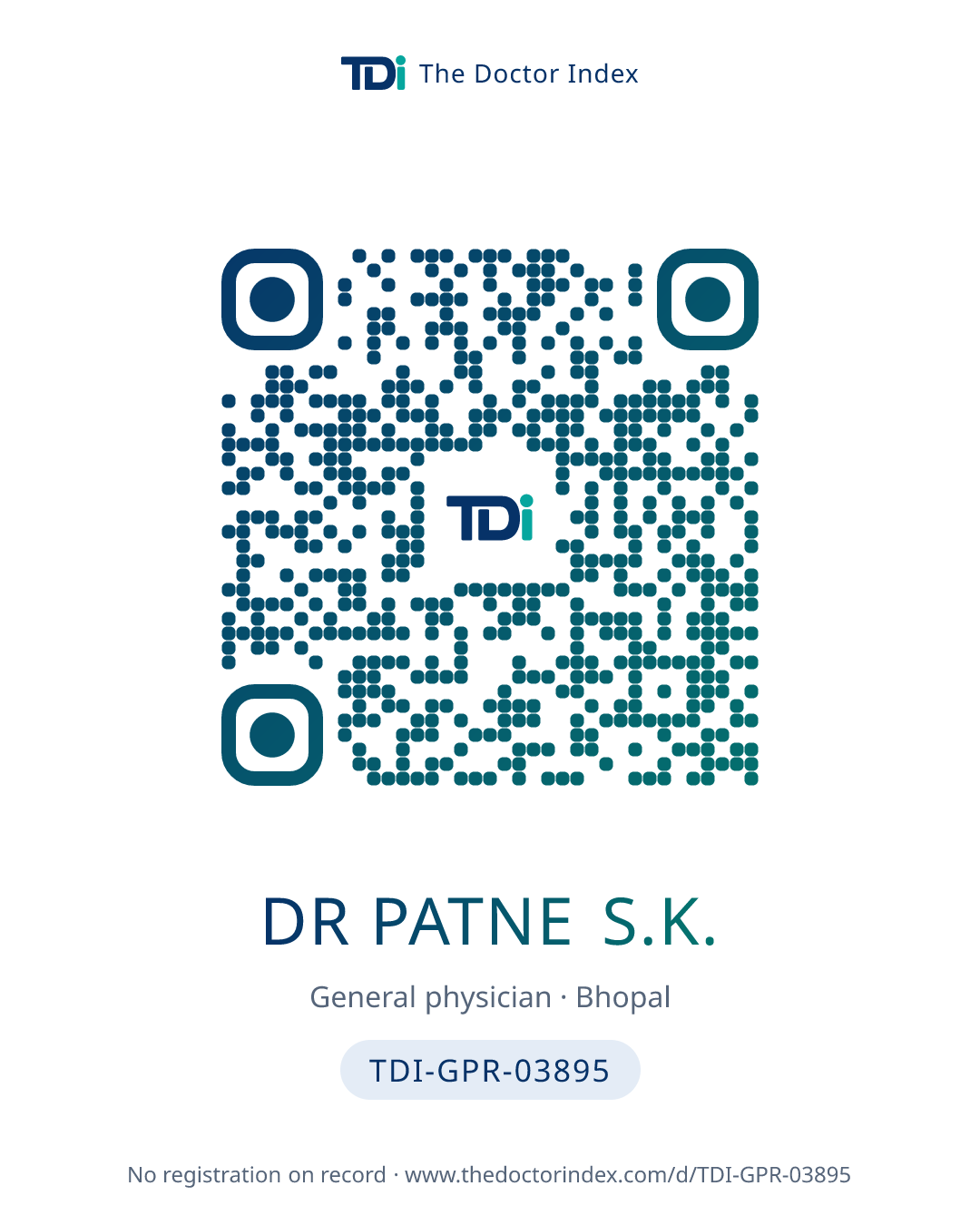QR card for Dr Patne S.K., TDI-GPR-03895