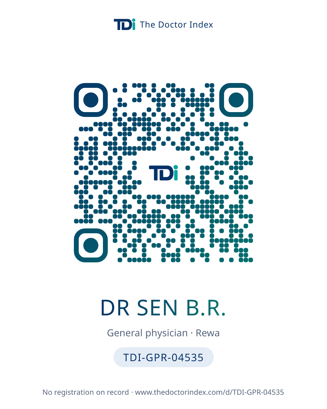 QR card for Dr Sen B.R., TDI-GPR-04535