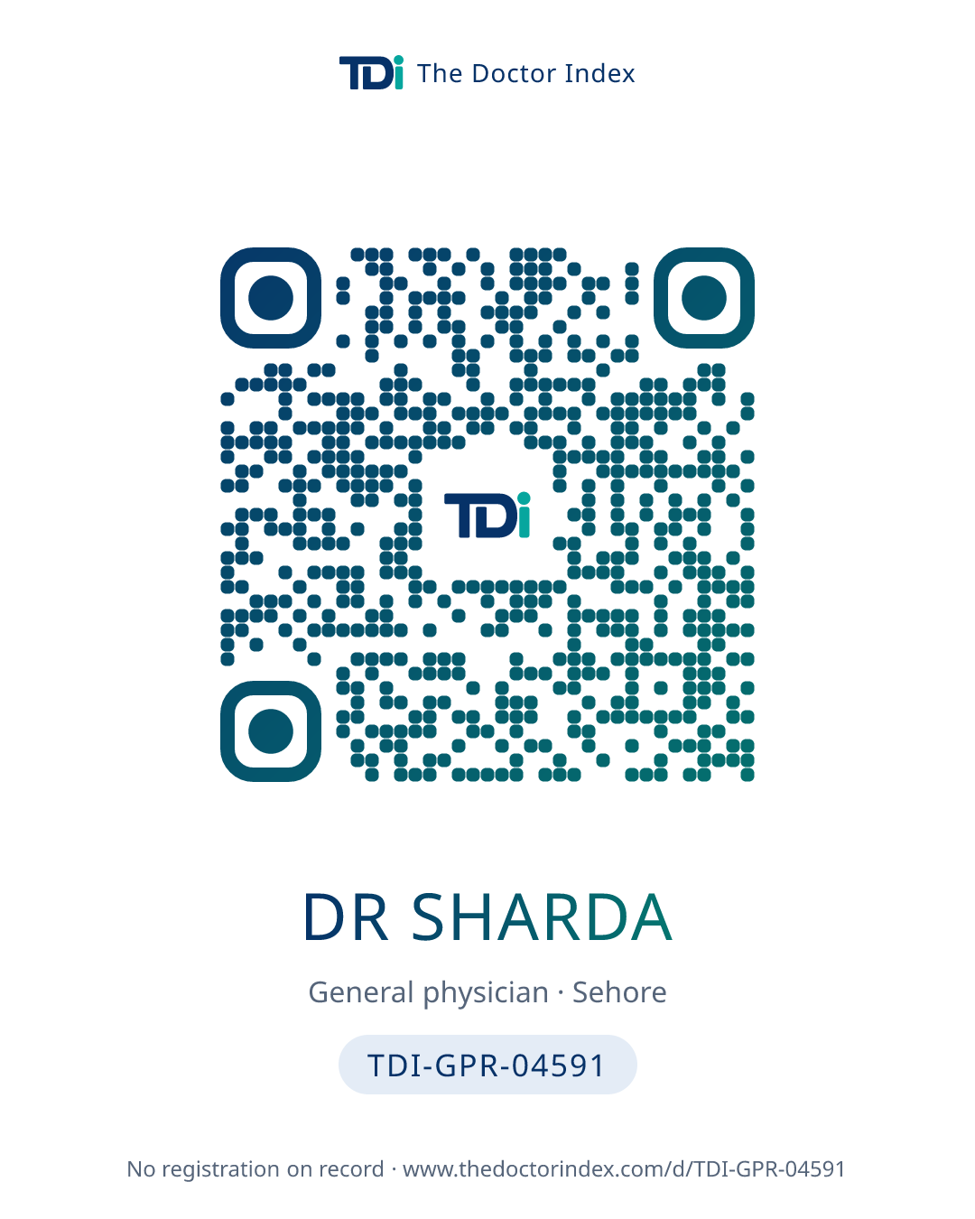 QR card for Dr Sharda, TDI-GPR-04591