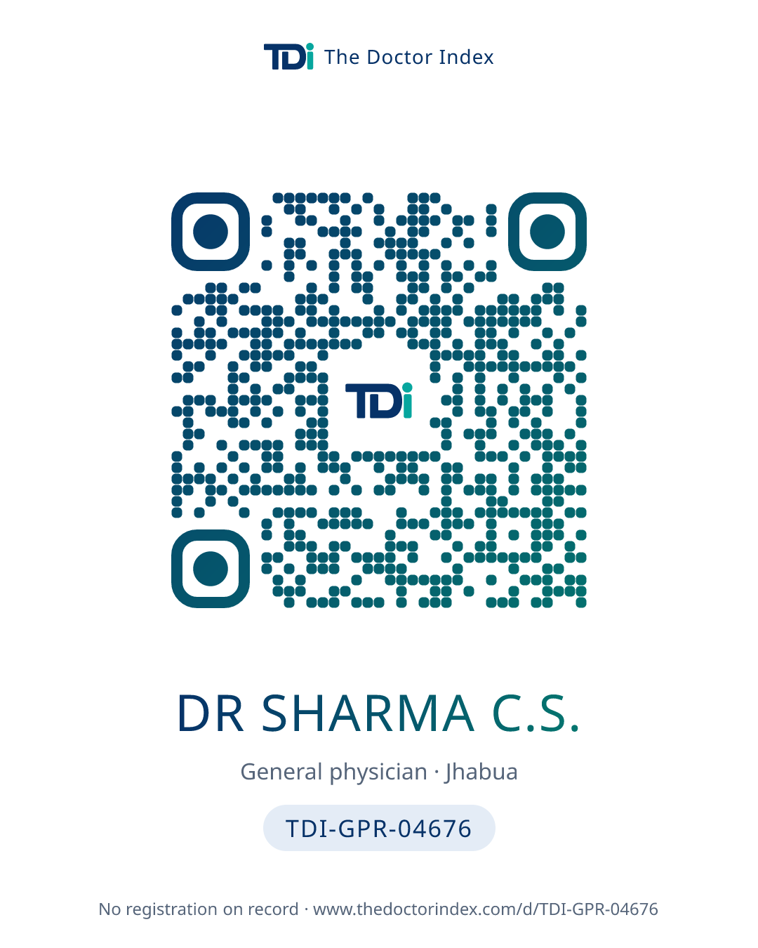 QR card for Dr Sharma C.S., TDI-GPR-04676