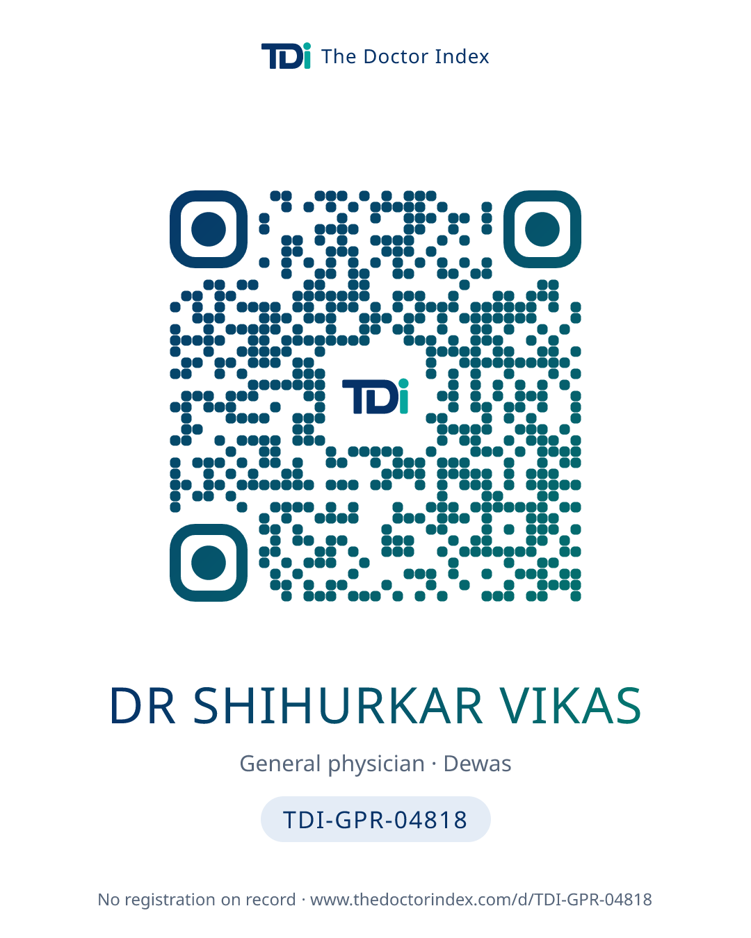 QR card for Dr Shihurkar Vikas, TDI-GPR-04818