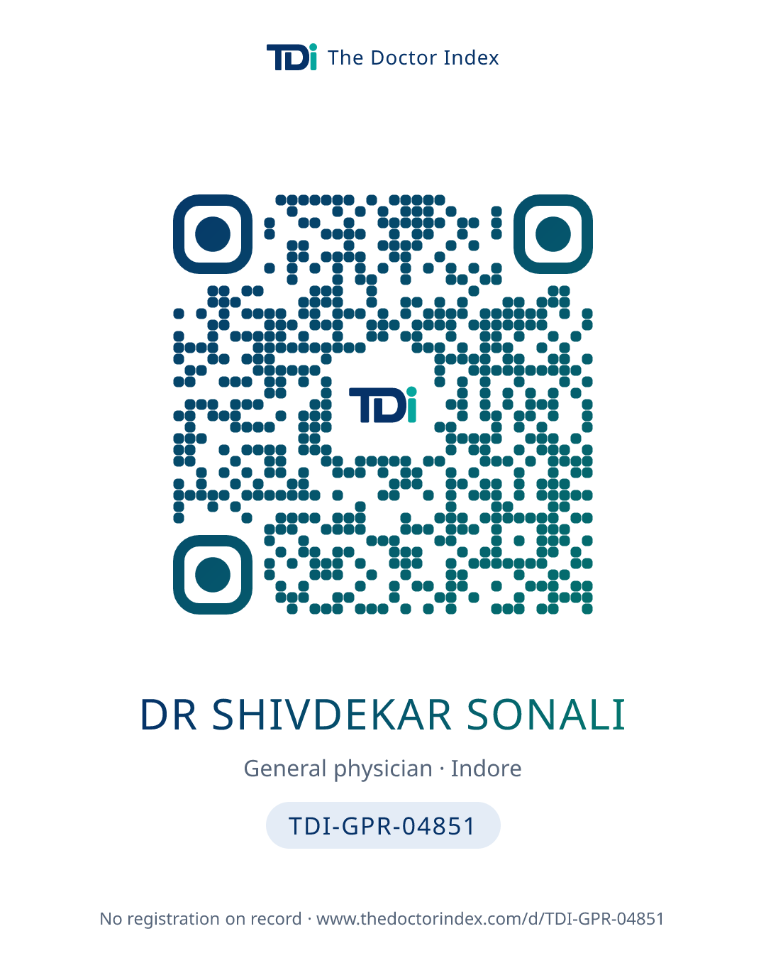 QR card for Dr Shivdekar Sonali, TDI-GPR-04851