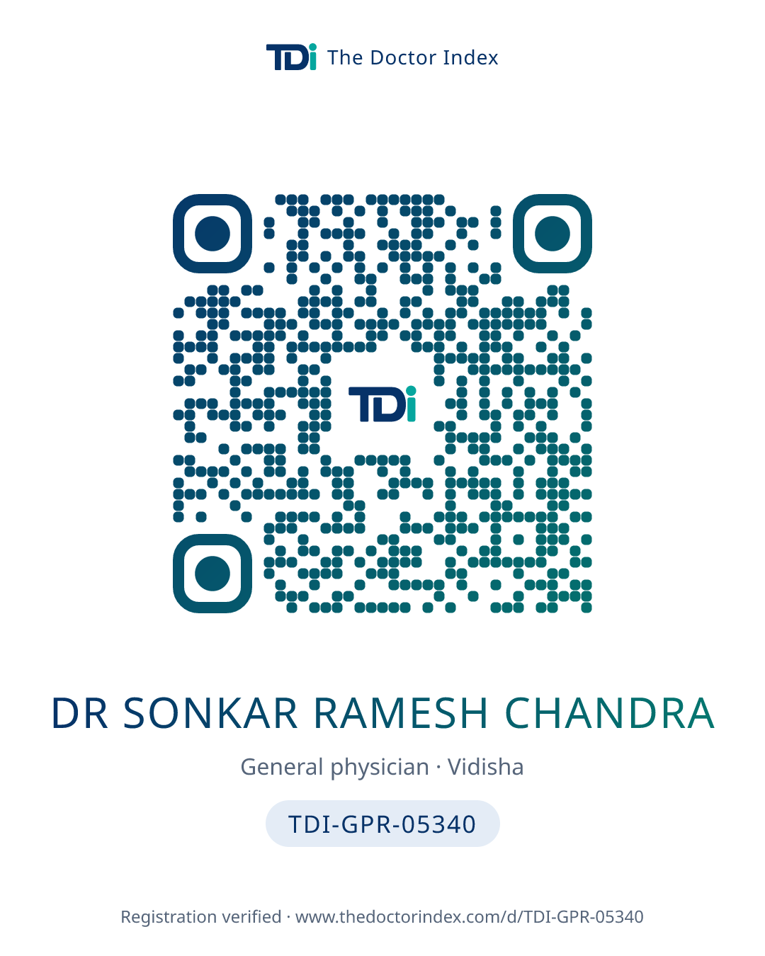 QR card for Dr Sonkar Ramesh Chandra, TDI-GPR-05340