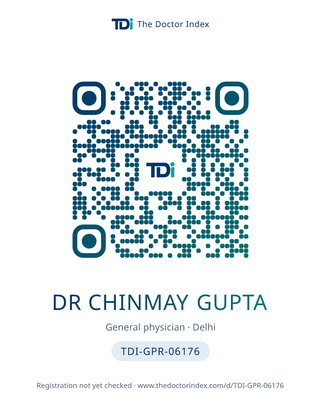 QR card for Dr Chinmay Gupta, TDI-GPR-06176