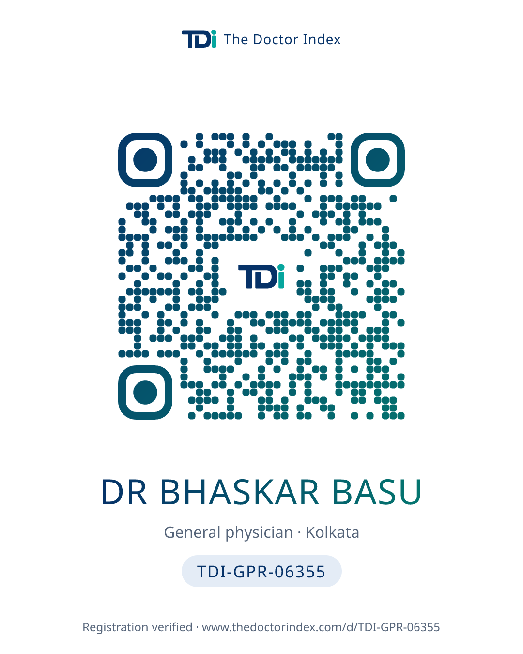 QR card for Dr Bhaskar Basu, TDI-GPR-06355