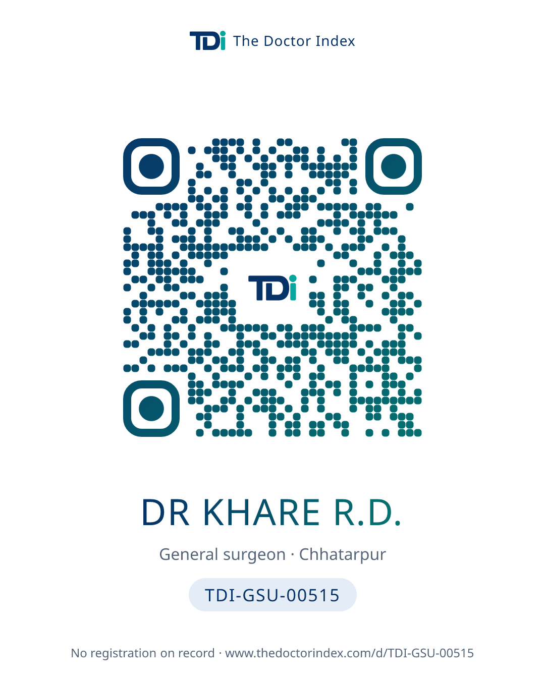 QR card for Dr Khare R.D., TDI-GSU-00515