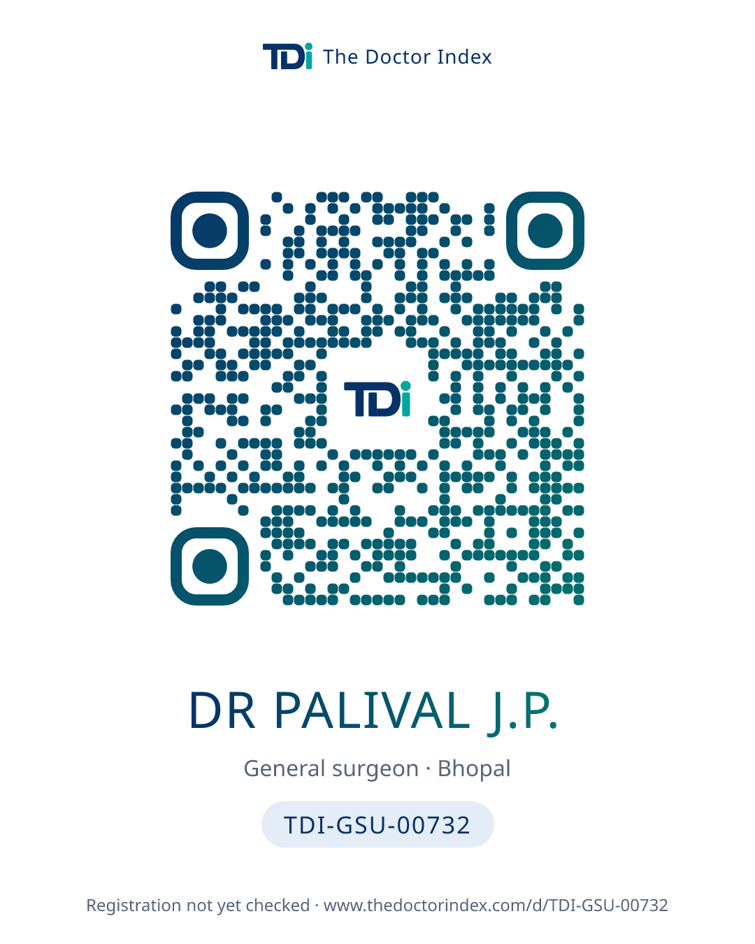 QR card for Dr Palival J.P., TDI-GSU-00732