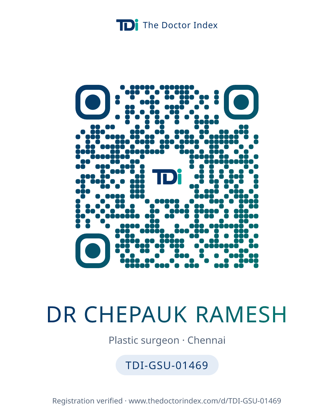 QR card for Dr Chepauk Ramesh, TDI-GSU-01469