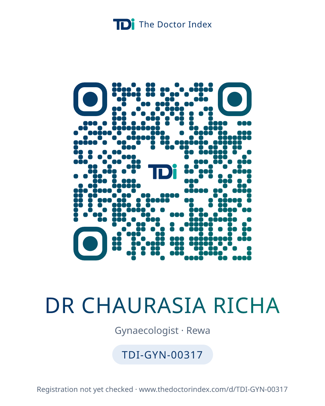 QR card for Dr Chaurasia Richa, TDI-GYN-00317