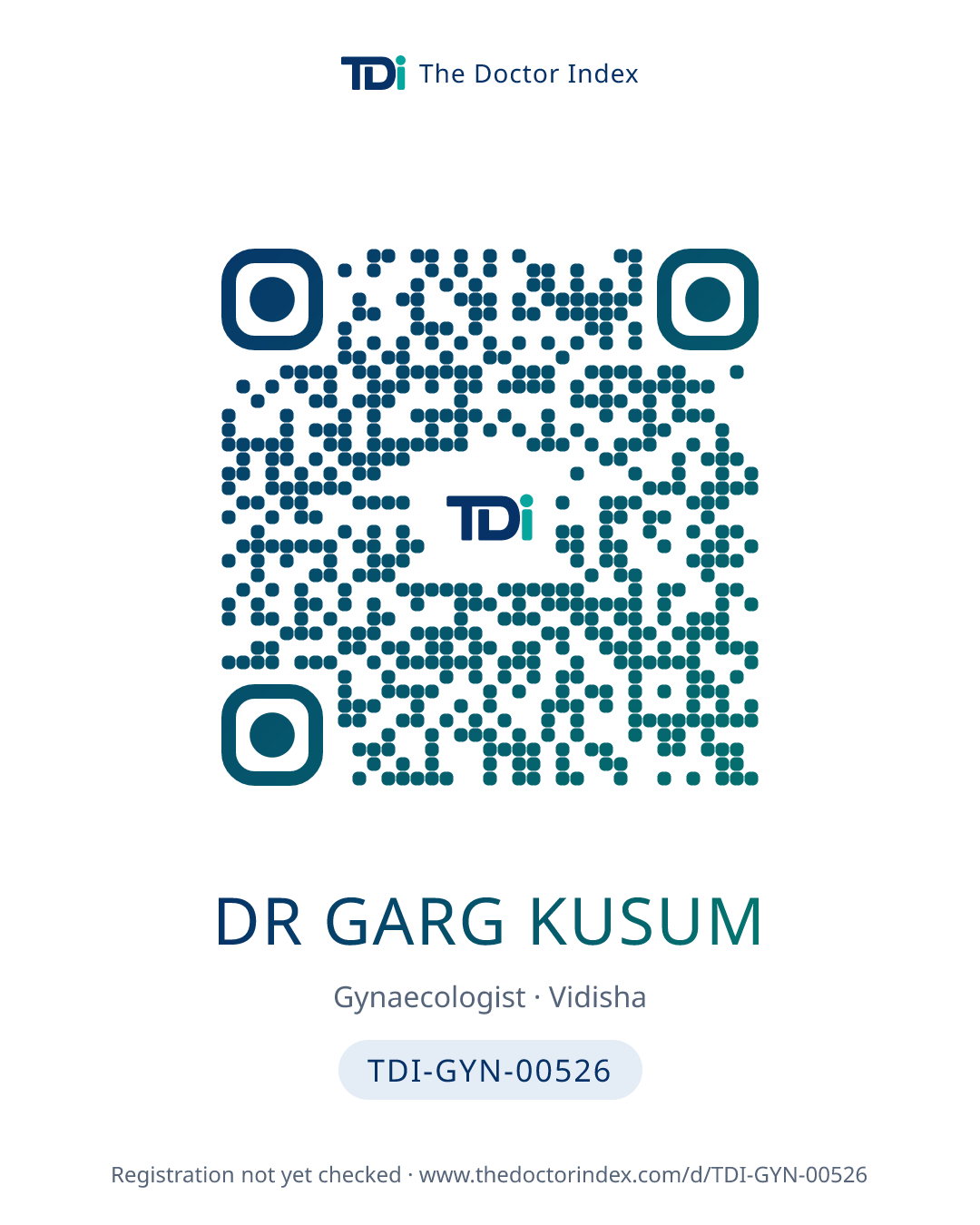QR card for Dr Garg Kusum, TDI-GYN-00526