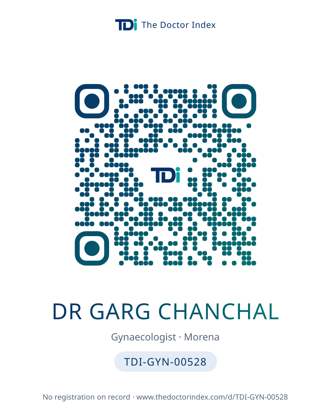 QR card for Dr Garg Chanchal, TDI-GYN-00528