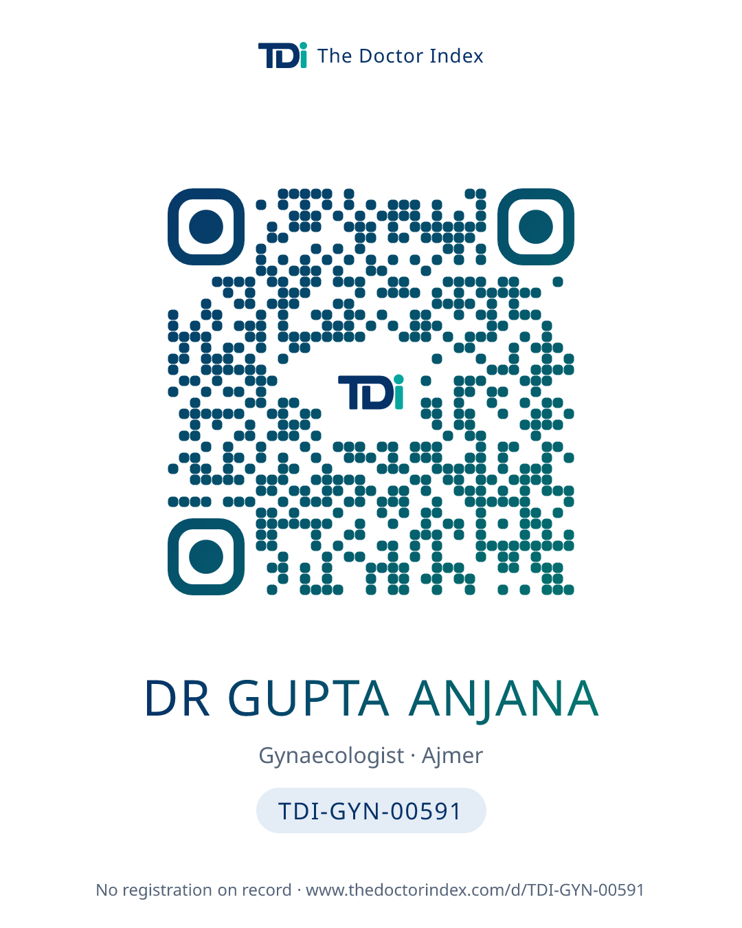 QR card for Dr Gupta Anjana, TDI-GYN-00591