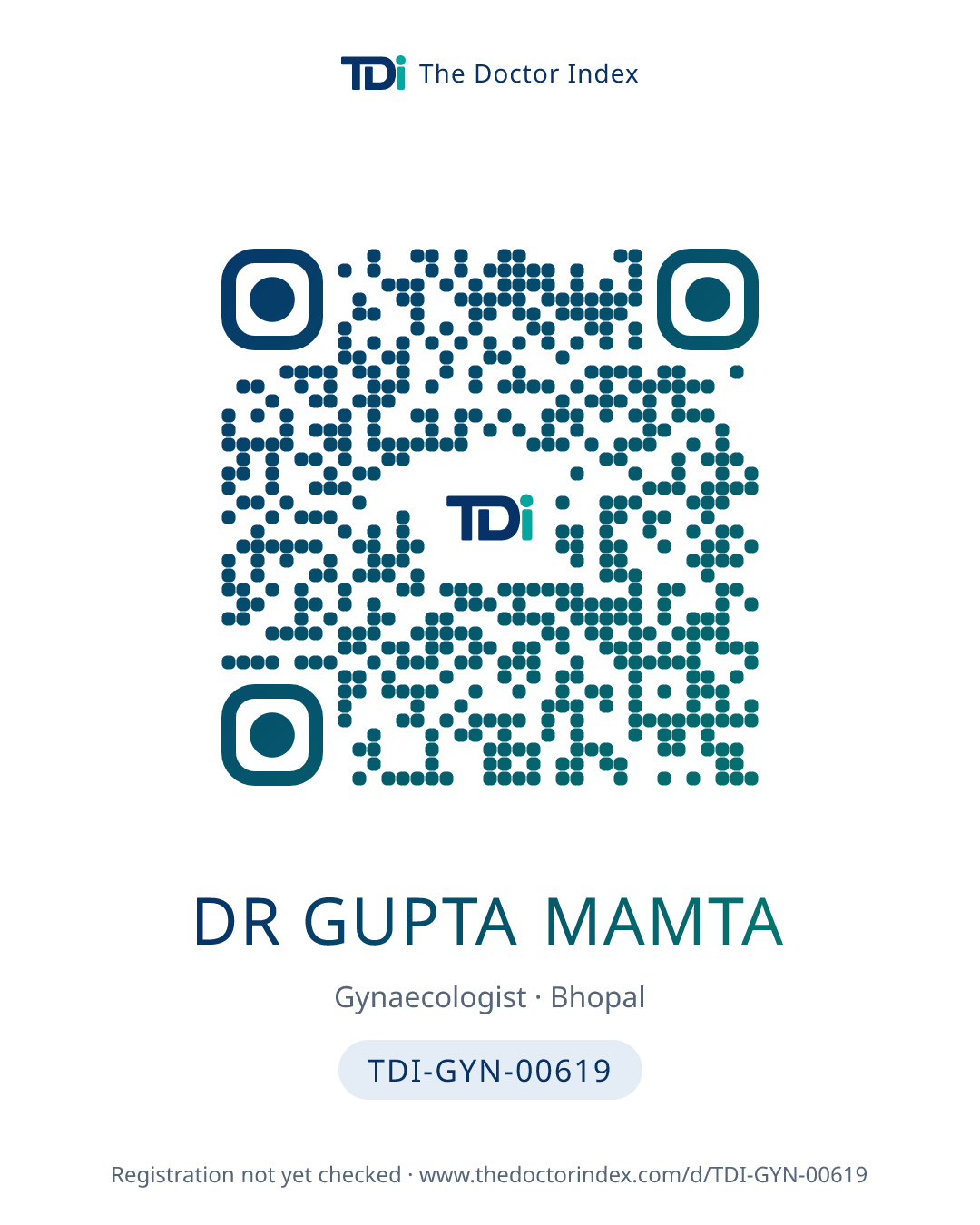 QR card for Dr Gupta Mamta, TDI-GYN-00619
