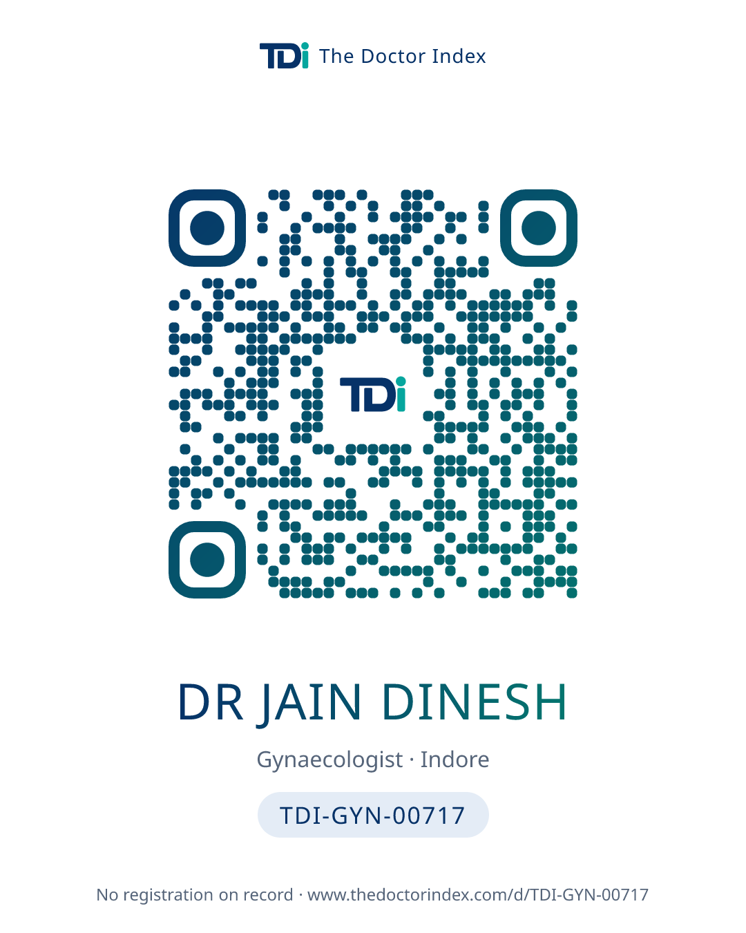 QR card for Dr Jain Dinesh, TDI-GYN-00717