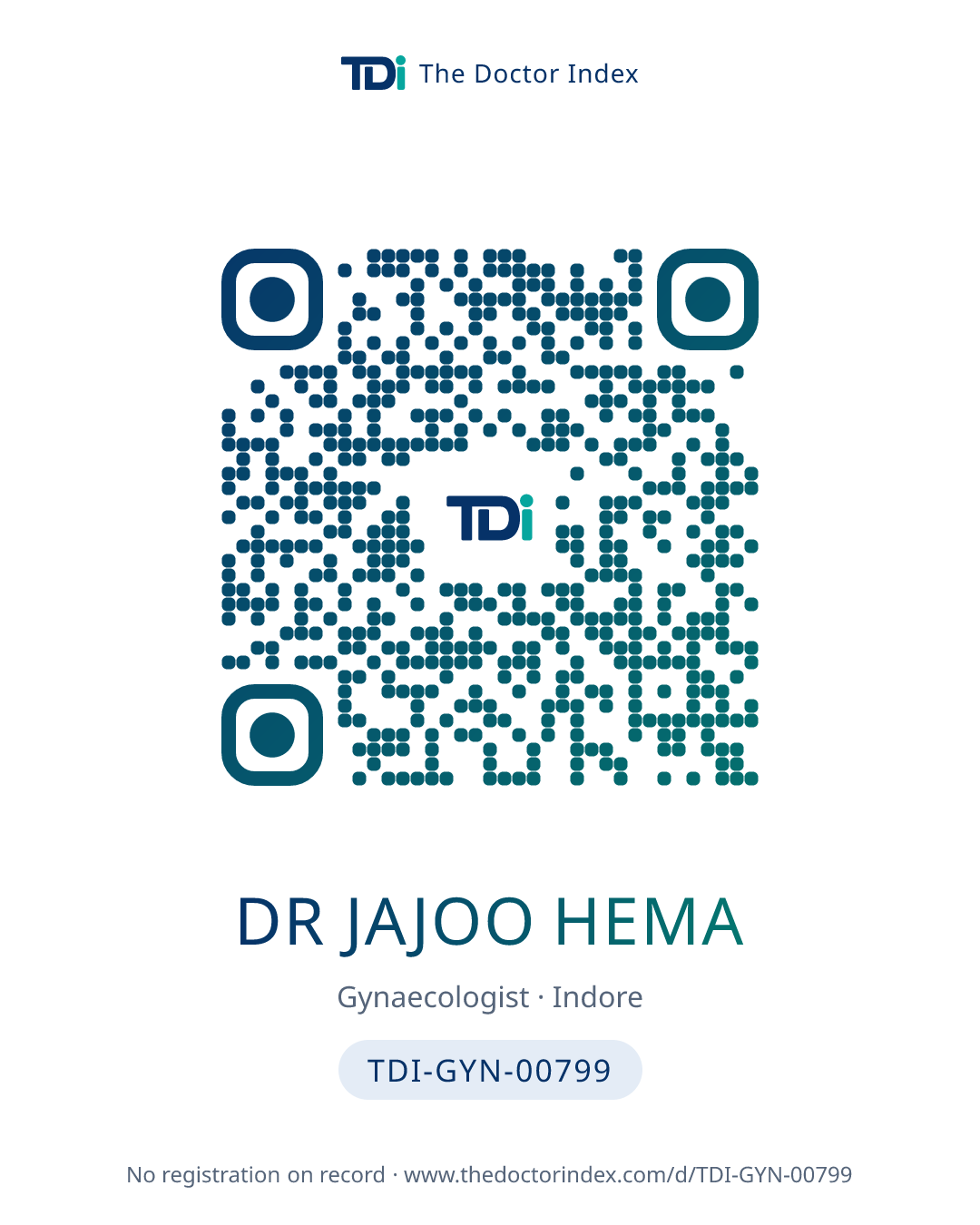 QR card for Dr Jajoo Hema, TDI-GYN-00799