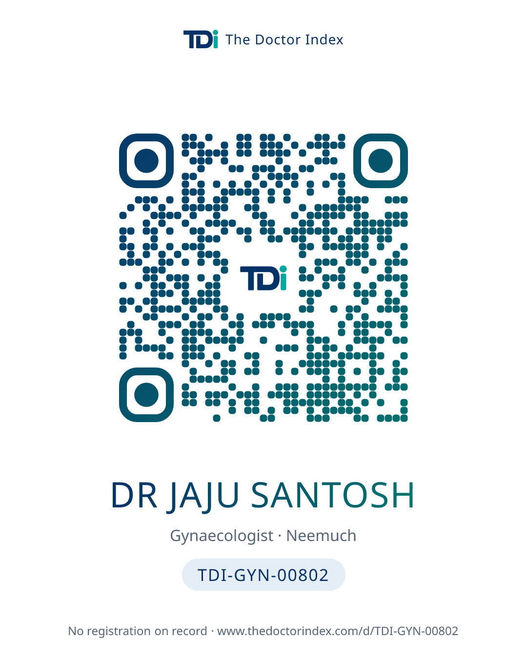 QR card for Dr Jaju Santosh, TDI-GYN-00802