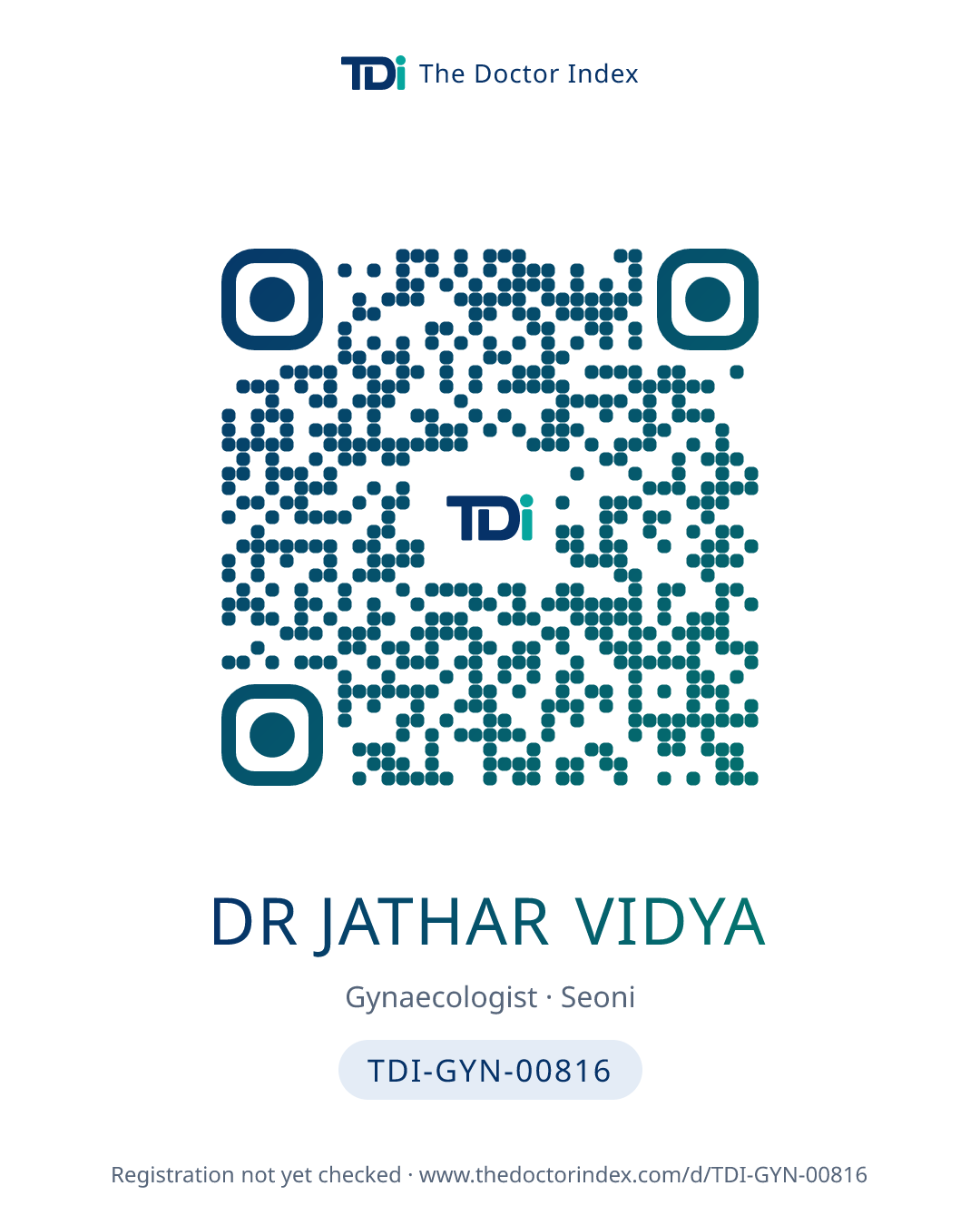 QR card for Dr Jathar Vidya, TDI-GYN-00816