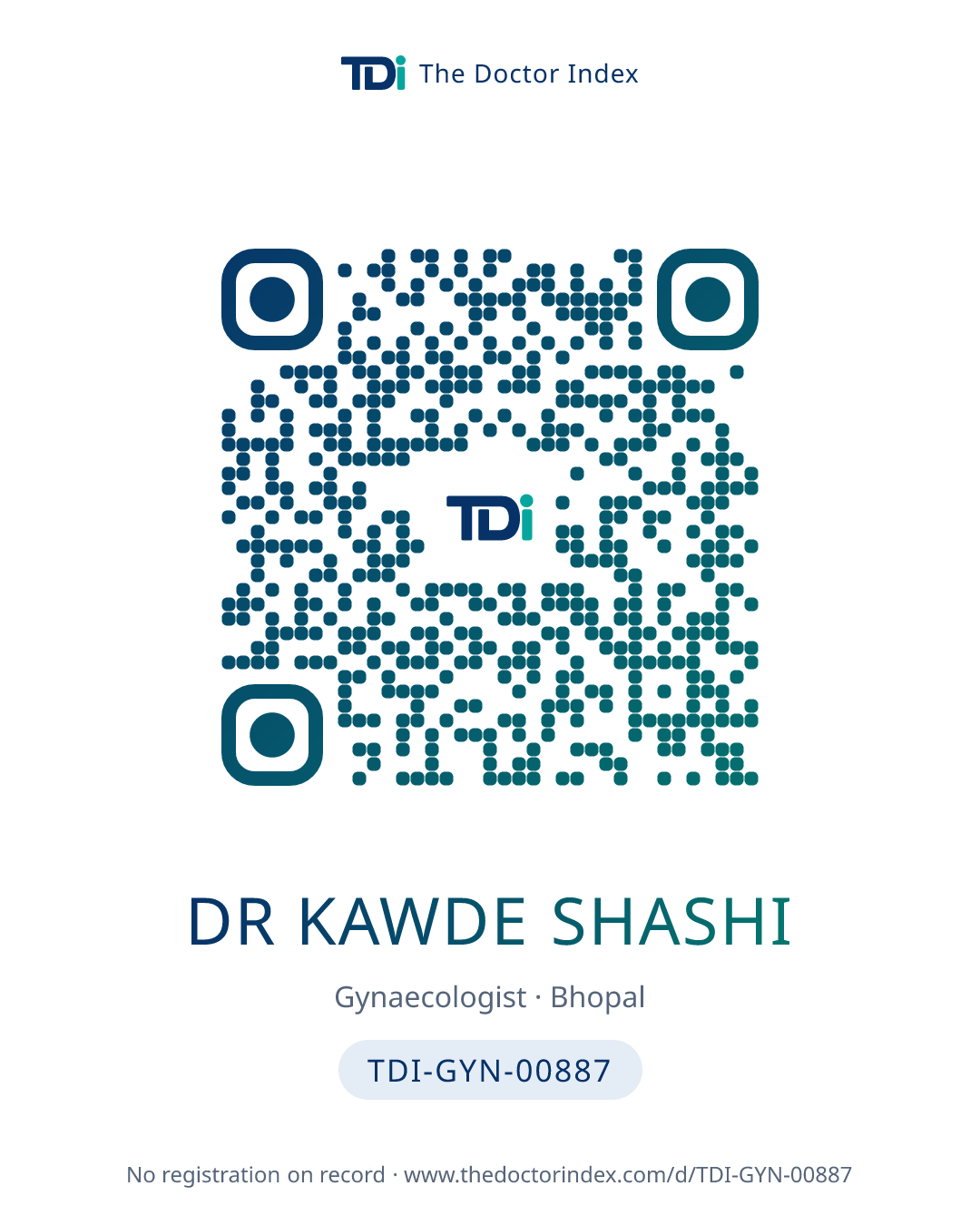 QR card for Dr Kawde Shashi, TDI-GYN-00887