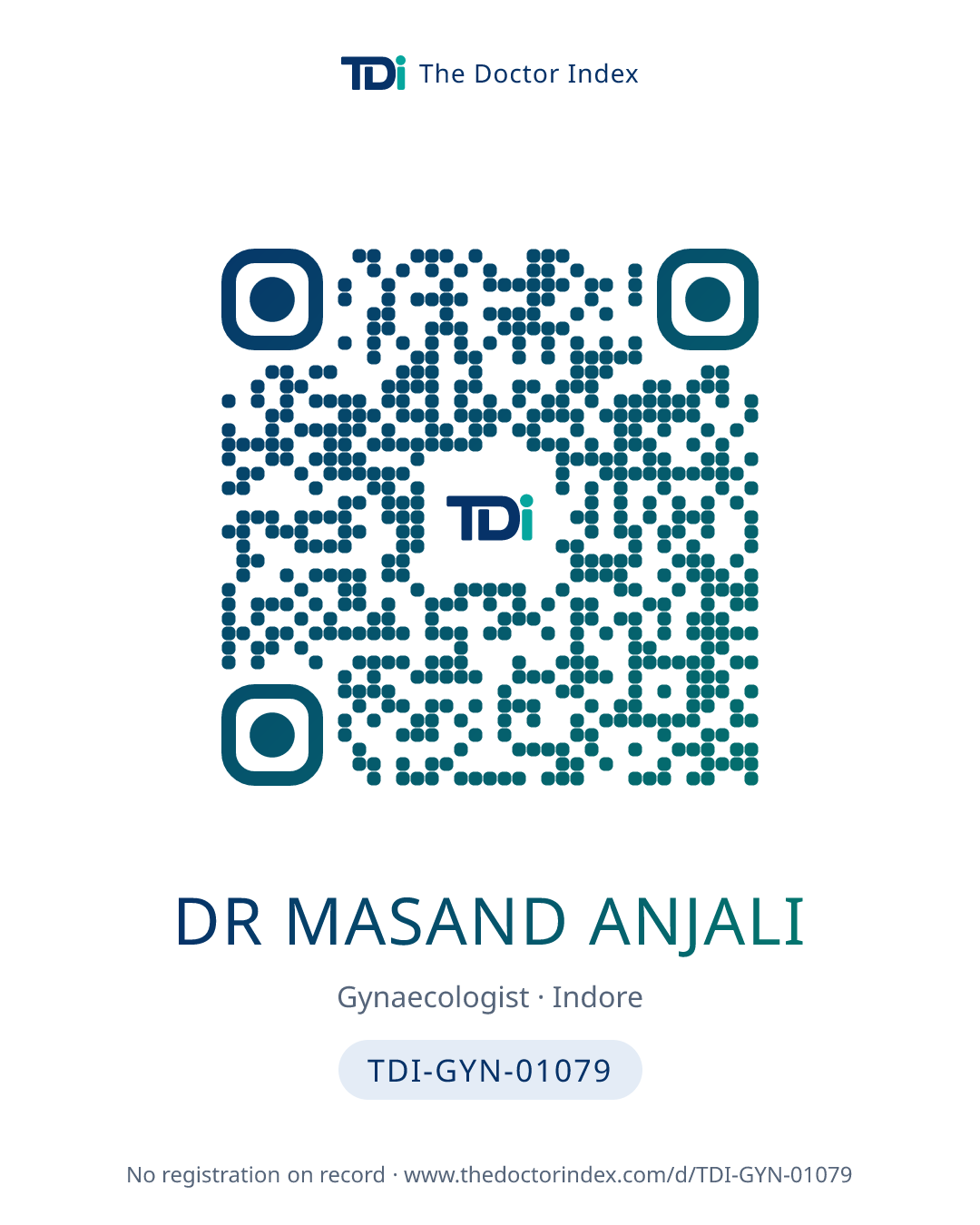 QR card for Dr Masand Anjali, TDI-GYN-01079