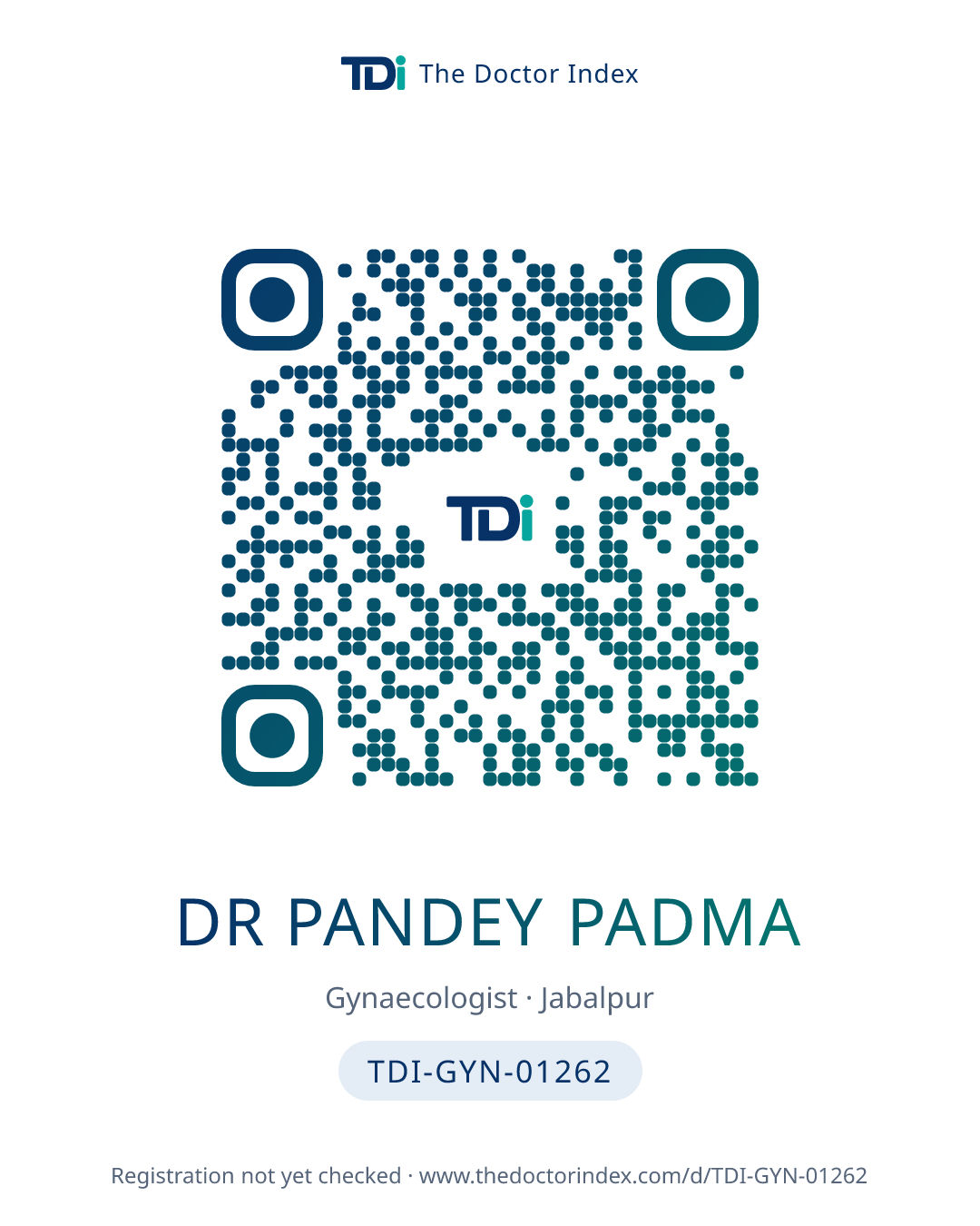 QR card for Dr Pandey Padma, TDI-GYN-01262