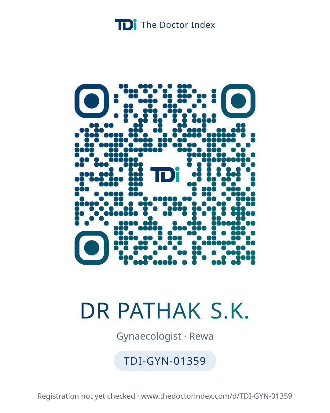 QR card for Dr Pathak S.K., TDI-GYN-01359